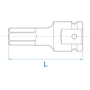 3/4" 6-Kant Kraft-Bitsteckschlüssel, 87 mm, metrisch - 14 mm KING TONY - 601514M