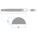 Halbrund-Feile mit Griff, Second Cut - 200 mm KING TONY - 7520208G