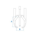 Mini-Abzieher, 3 Greifarme - 100 mm KING TONY - 79639301T