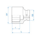 1-1/2" Kraft-Steckschlüssel, metrisch - 46 mm KING TONY - 953546M