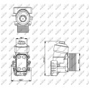 Ölfiltergehäuse mit Ölkühler, mit Filter passend für VW Tiguan 2.0D 08- NRF 31355