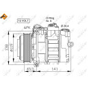 Kompressor, mit PAG Kompressoröl, EASY FIT passend für MERCEDES C-Series 1.8 94- NRF 32053