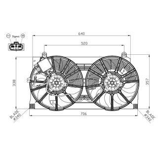 Lüfter komplett passend für NISSAN Leaf 11- NRF 47943