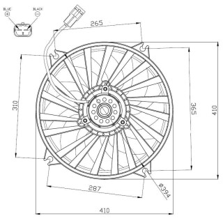 Lüfter komplett passend für CITROEN C4 1.6D 07- NRF 47962