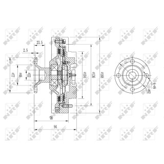 Lüfterkupplung passend für TOYOTA Hilux 2.4D 89- NRF 49626