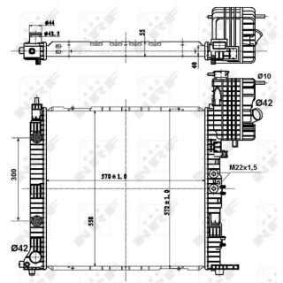 Kühler passend für MERCEDES Vito 2.3D 96- NRF 50581