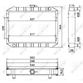 Kühler passend für NISSAN Vanette 1.5 79- NRF 52048