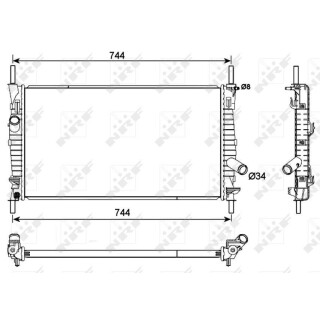 Kühler passend für FORD Transit 2.0D 00- NRF 53111