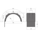 Hinterradkotflügel H-PE 40.1280.20-IKK AS 250 SG, schwarz, inkl. Befestigungsschellen