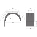 Hinterradkotflügel H-PE 45.1280.20-IKK AS 250 SG, schwarz, inkl. Befestigungsschellen