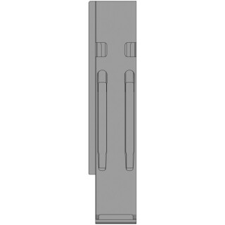 K20 Eckrunge hinten, links, Aluminium eloxiert, 500 mm Nennhöhe, mit Rückwandverschluss (DV)