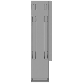 K20 Eckrunge hinten, rechts, Aluminium eloxiert, 400 mm Nennhöhe, mit Rückwandverschluss (DV)