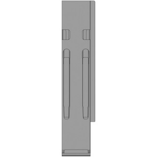 K20 Eckrunge hinten, rechts, Aluminium eloxiert, 500 mm Nennhöhe, mit Rückwandverschluss (DV)