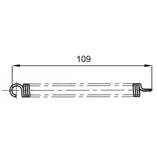 Rückholfeder 109 mm, rostfrei, für Drehstangenverschlüsse