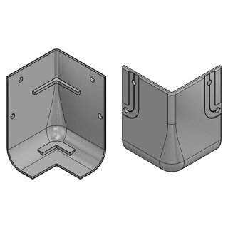 Verbindungsecke für Alu-Profile 621119 & 621182, Edelstahl