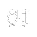 CARBONLUX - LED Arbeitsscheinwerfer CARBONLUX rund Durchmesser 164mm mit Saugnapf und Kabel