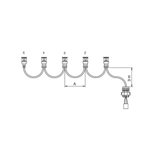 FCA - Kabel für seitliche Positionsleuchten 5 JPT Anschlussstecker 5,5 m