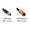 LUIS Ethernet Kabel 3,8 m, M12 X-codiert 8-PIN Stift/Buchse