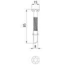 Bohrschraube, TORX T40, 8,0 x 85 mm, verz., Bef. Holz auf...