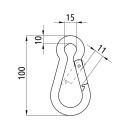 Karabinerhaken, galvanisch verzinkt, 100 x 10 mm