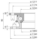 Kugellenkkranz KLK HE1200-22W, Bohrbild 1, 130 kN, 1200 mm