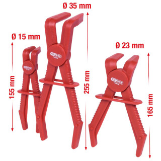 Schlauch-Abklemm-Zangen-Satz 90°, 3-tlg - KS Tools 115.5055