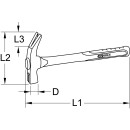 Klauenhammer mit Fiberglasstiel, 700g - KS Tools 142.2010