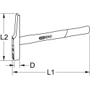 Elektrikerhammer, französische Form, Hickory-Stiel, 200g - KS Tools 142.4020