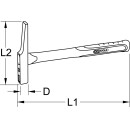 Elektrikerhammer, französische Form, Fiberglasstiel, 200g - KS Tools 142.4030