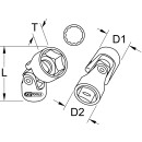 3/8" 12-kant-Stecknuss mit Gelenk für Getriebe,...