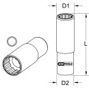 1/2" Einspritzdüsen-Stecknuss, 12-kant, 27mm -...