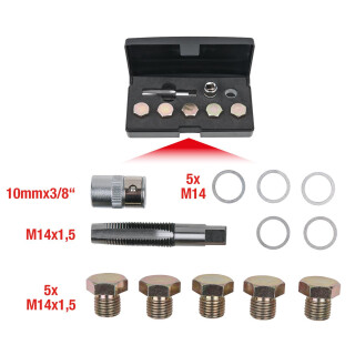 Ölablassschrauben-Gewindereparatur-Satz, 12-tlg M14 x 1,5 - KS Tools 150.4920