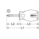 ERGOTORQUEmax Schlagkappen-Schraubendreher, PH1, kurze Form - KS Tools 151.1201