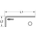 Innensechskant-Winkelstiftschlüssel phosphatiert, kurz, 19mm - KS Tools 151.2619