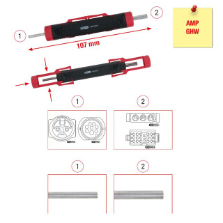 Kabel-Entriegelungswerkzeug für Rundstecker und Rundsteckhülsen 1,5 / 3,5mm - KS Tools 154.0013