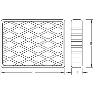 Gummiauflage 02 für Hebebühnen, 160 x 120 x 30 mm  - KS Tools 160.0477