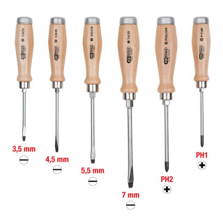 ERGOTORQUE WOODmax Schlag-Schraubendreher-Satz, 6-tlg - KS Tools 300.1050