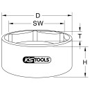 1" Achsmuttern-Schlüssel, 6-kant, kurz, 90mm -...