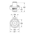 3/4" Nutmuttern-Schlüssel mit 6 Zapfen mit Führungsrohr für Mercedes, Innenzapfen Ø 64 mm - KS Tools 460.1065