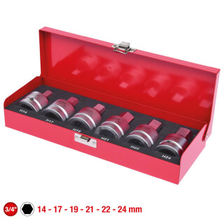 3/4" Kraft-Bit-Stecknuss-Satz, 6-tlg, 14-24mm - KS Tools 515.0000