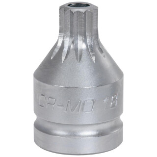 3/4" Kraft-Bit-Stecknuss Vielzahn mit Bohrung, kurz, M16 - KS Tools 515.0012
