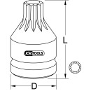 3/4" Kraft-Bit-Stecknuss Vielzahn mit Bohrung, kurz,...