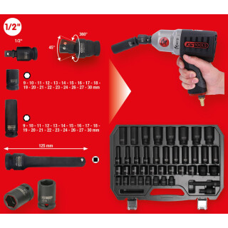 1/2" Sechskant-Kraft-Stecknuss-Satz, 40-tlg - KS Tools 515.0065