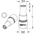 OZ Spezial-Alu-Felgen-Stecknuss für mehrteilige OZ-Felgen, 8 mm - KS Tools 515.1033