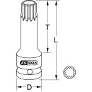 1/2" Kraft-Bit-Stecknuss XZN,lang,M16 - KS Tools...