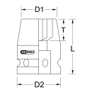 1" Sechskant-Kraft-Stecknuss, kurz, 40mm - KS Tools 515.1740