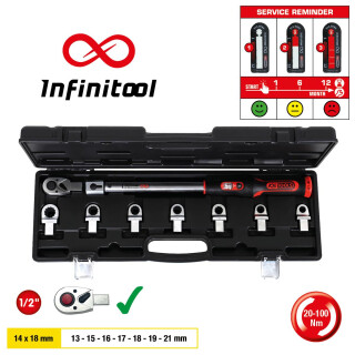 14x18mm INFINITOOL Einsteck-Drehmomentschlüssel-Satz 20-200Nm, 9-tlg - KS Tools 516.9105