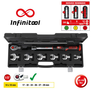 14x18mm INFINITOOL Einsteck-Drehmomentschlüssel-Satz 20-100Nm, 8-tlg - KS Tools 516.9110