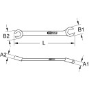 Offener Doppel-Ringschlüssel, abgewinkelt, 14x15mm - KS Tools 517.0260