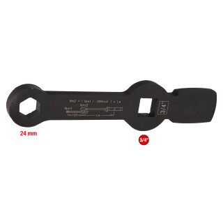 3/4" Schlag-Sechskant-Schlüssel mit 2 Schlagflächen, 24 mm - KS Tools 517.0925
